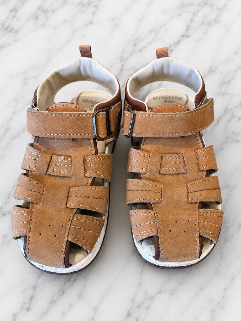 Stride Rite Paddy Toddler Fisherman Sandals Brown Loop Comfort Shoes 10